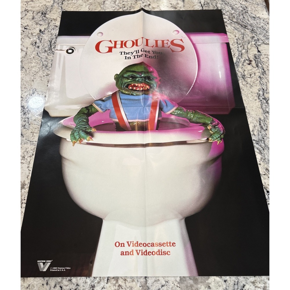 Vintage Ghoulies 1985 Original Movie Video Poster Horror 24 x 36 Vestron Gore
